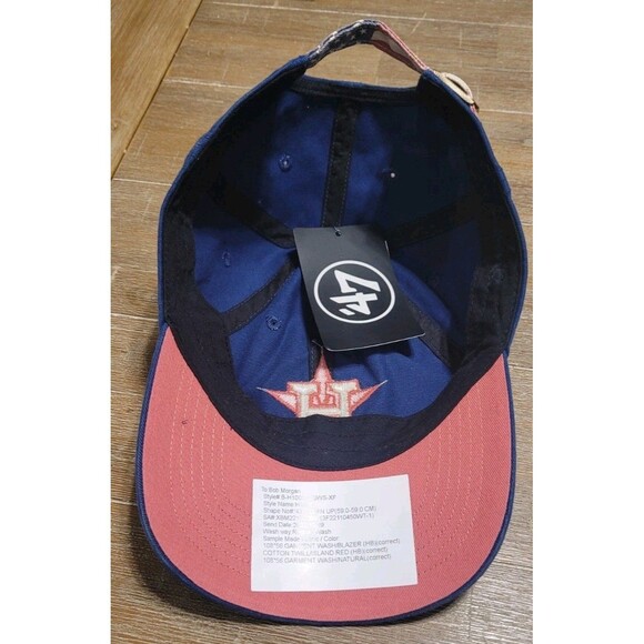 NEW Houston Astros '47 Brand MLB Blue Hat Baseball CLEAN UP Cap USA Flag Strap - Picture 4 of 4